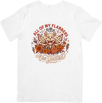 Thumbnail for All of My Flabbers Are Gasted Skull T-Shirt | Funny Vintage Floral Sarcasm Graphic Tee