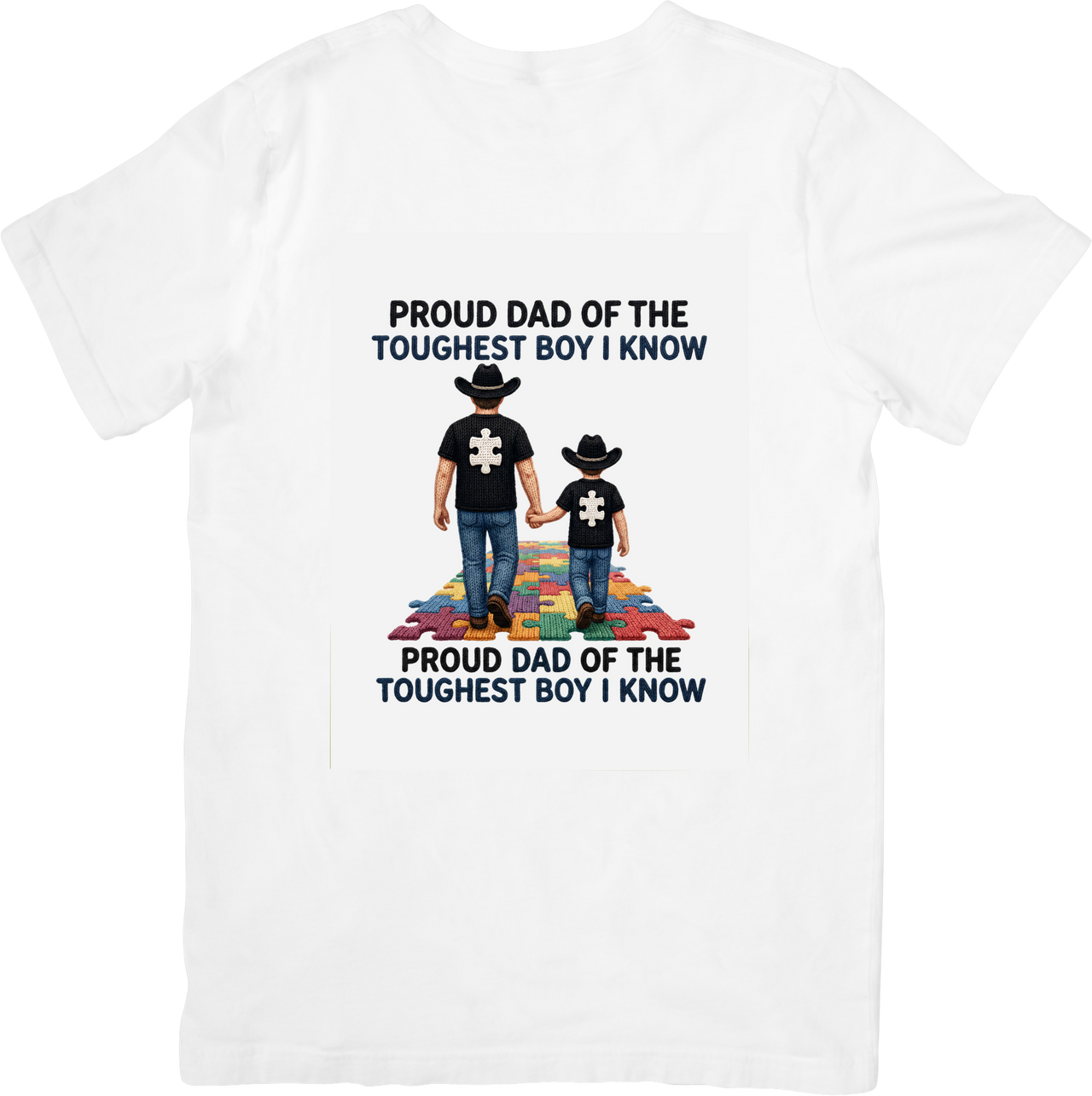 Proud Dad of the Toughest Boy Autism T-Shirt | Cute Autism Awareness Graphic Tee | Dad Gift