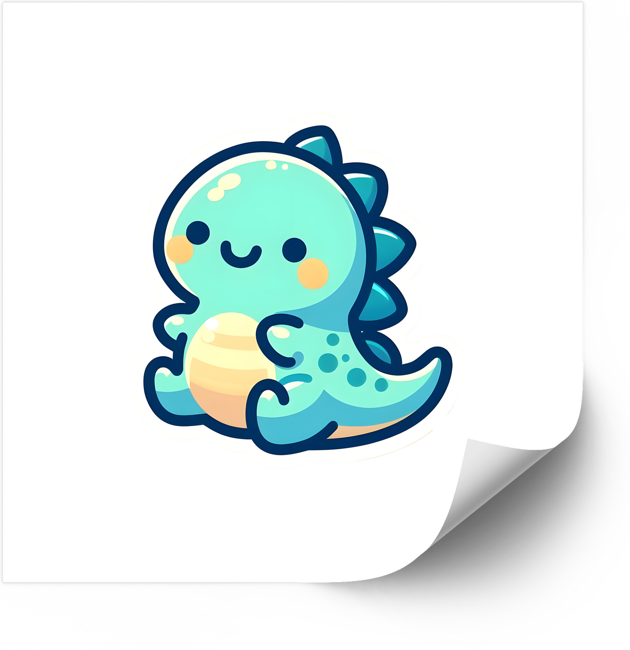 Baby Dinosaur Hugging Egg Kawaii Sticker | Cute Kawaii Cartoon Dino Vinyl Decal
