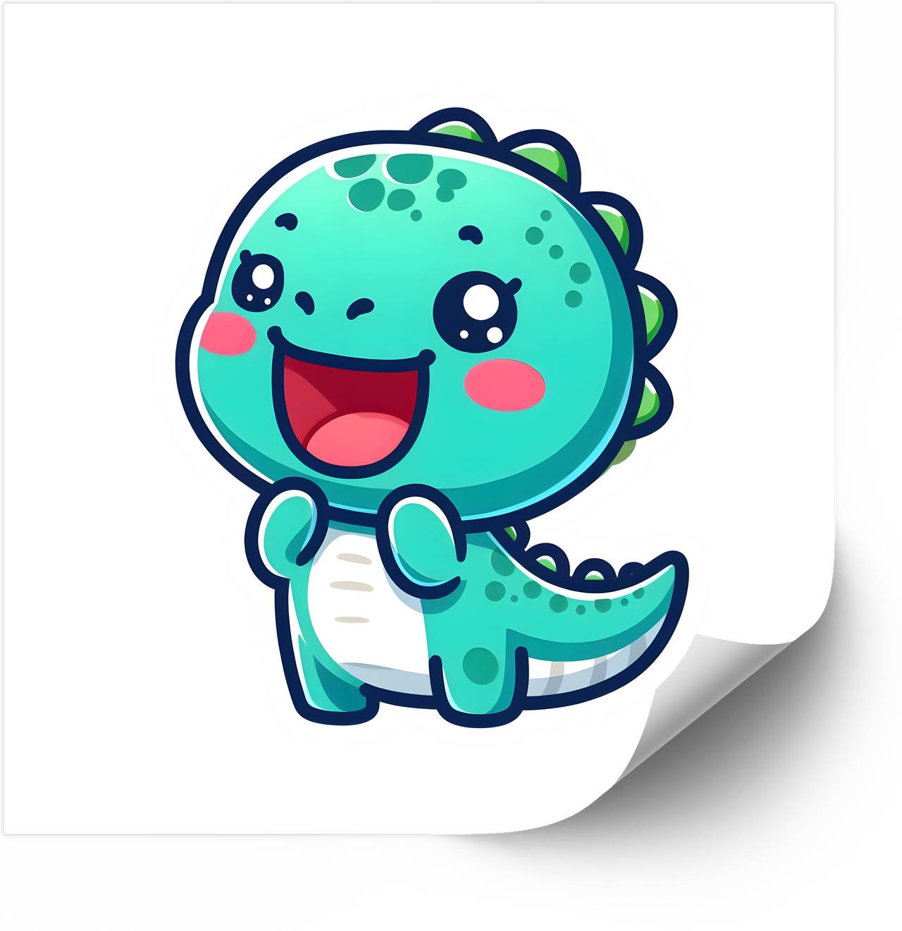 Baby Dinosaur Kawaii Sticker | Cute Kawaii Dino Cartoon Vinyl Decal