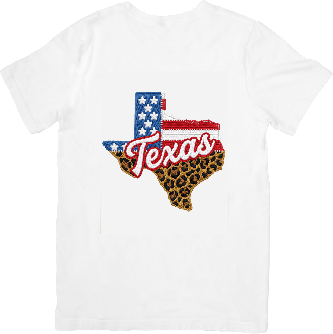 Texas Flag Leopard Print State T-Shirt | Patriotic Boho Texas Pride Graphic Tee | Texas Gift
