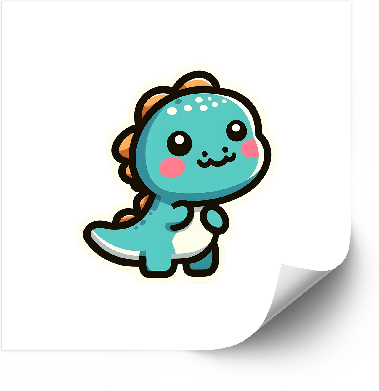 Baby Dinosaur Kawaii Sticker | Cute Kawaii Cartoon Dino Vinyl Decal
