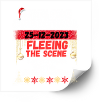 Thumbnail for Fleeing the Scene Christmas Sticker | Funny Holiday Seasonal Vinyl Decal