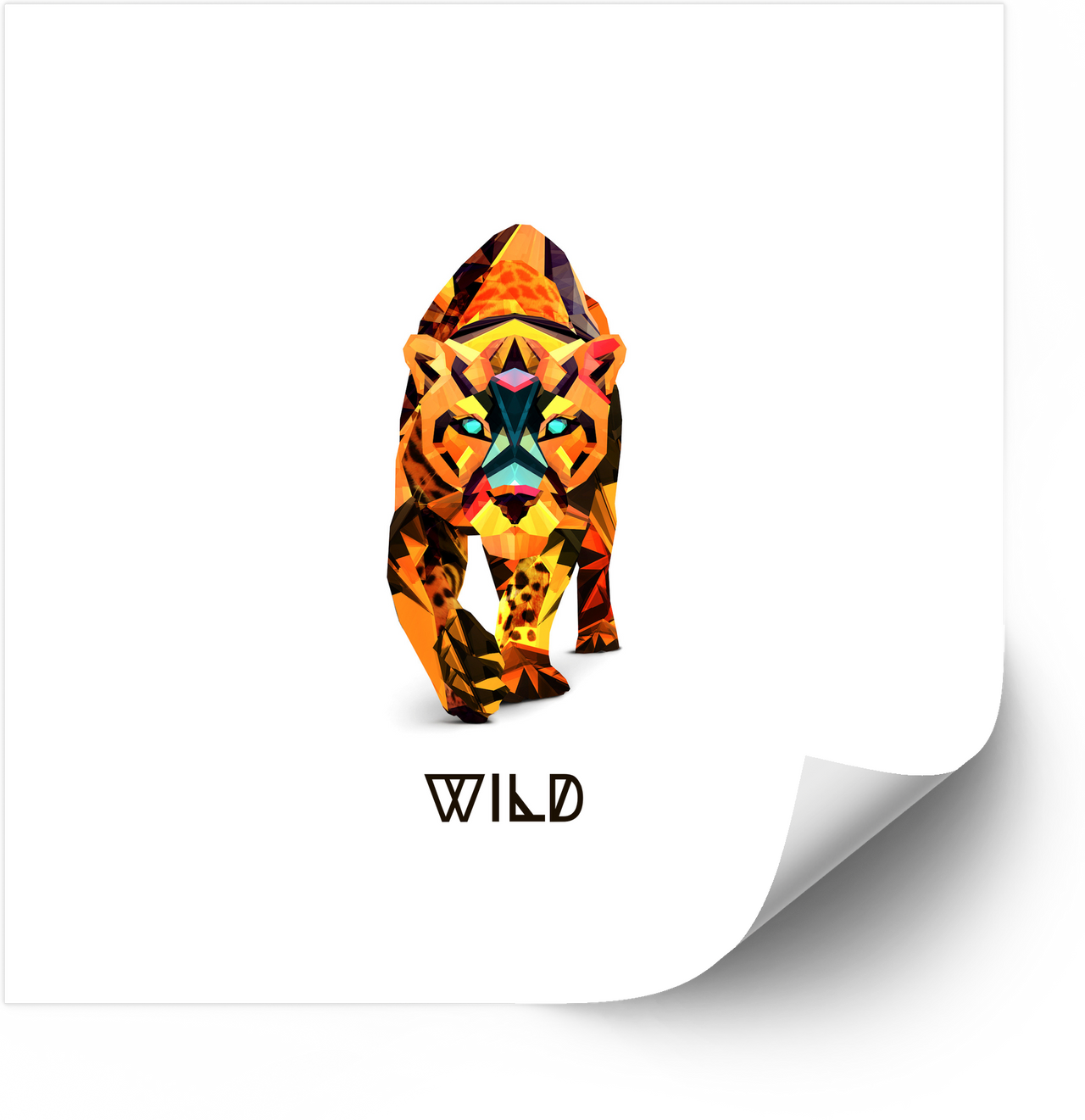 Wild Geometric Leopard Sticker | Minimalist Colorful Wild Animal Vinyl Decal