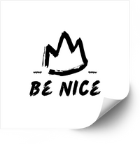 Thumbnail for Be Nice Crown Sticker | Minimalist Bold Kindness Quote Vinyl Decal