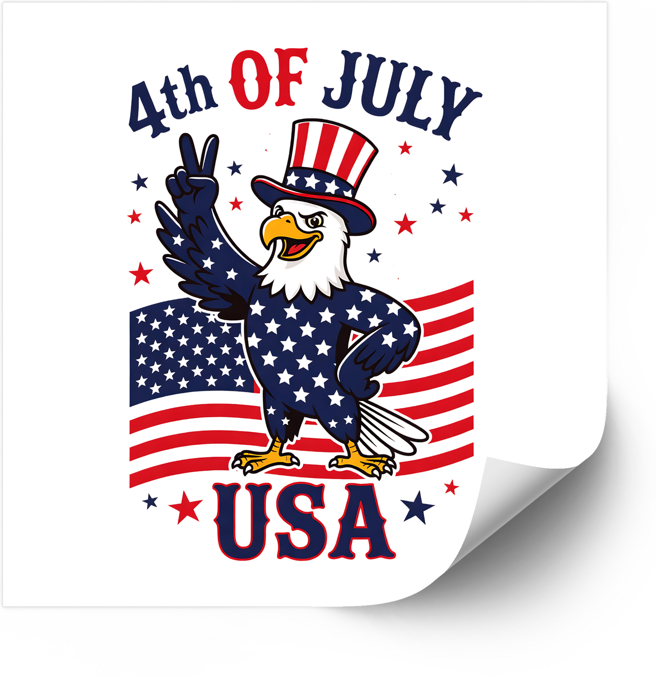 4th of July Bald Eagle USA Sticker | Patriotic American Flag Holiday Vinyl Decal
